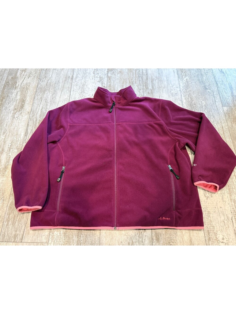 LL Bean Magenta Full Zip Fleece Jacket Womens 3X